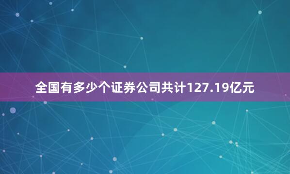 全国有多少个证券公司共计127.19亿元